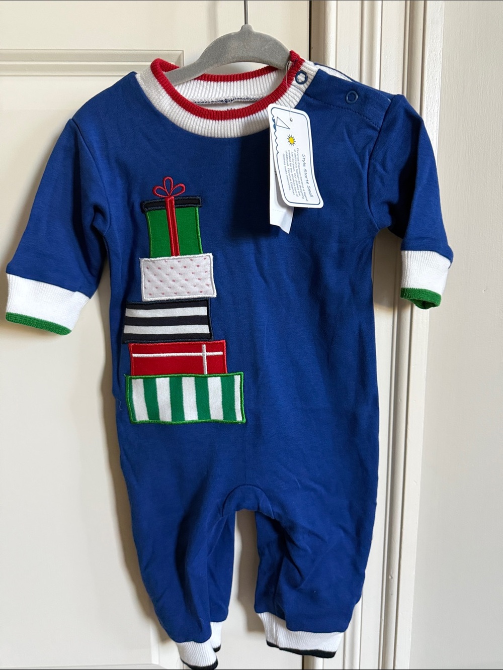 Florence Eiseman Blue Holiday Gift-Stack One-Piece for Kids